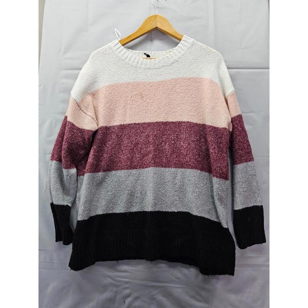 H&M Striped Color Block Soft Knit Sweater Women Small